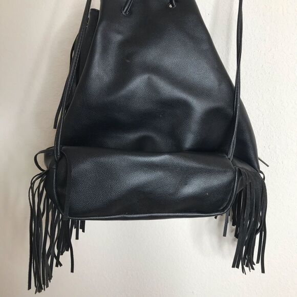 Victoria’s secret fringe black bucket backpack - Picture 5 of 10